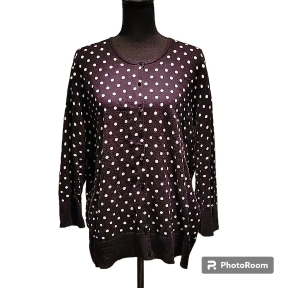 Nue Options Polka-dot Cardigan, 2X - Picture 2 of 10